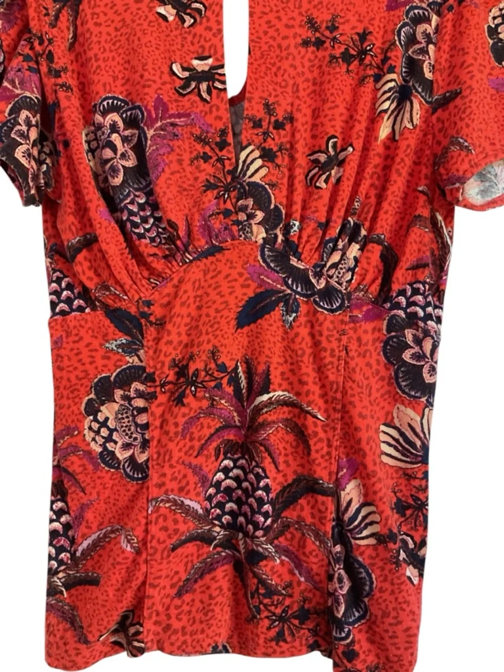 Free People “Hear Me Roar” Floral Keyhole Blouse – Size S - Picture 6 of 8